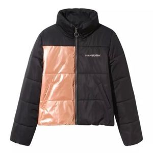 Vans Womens Foundry Metallic Jacket Black Size Large